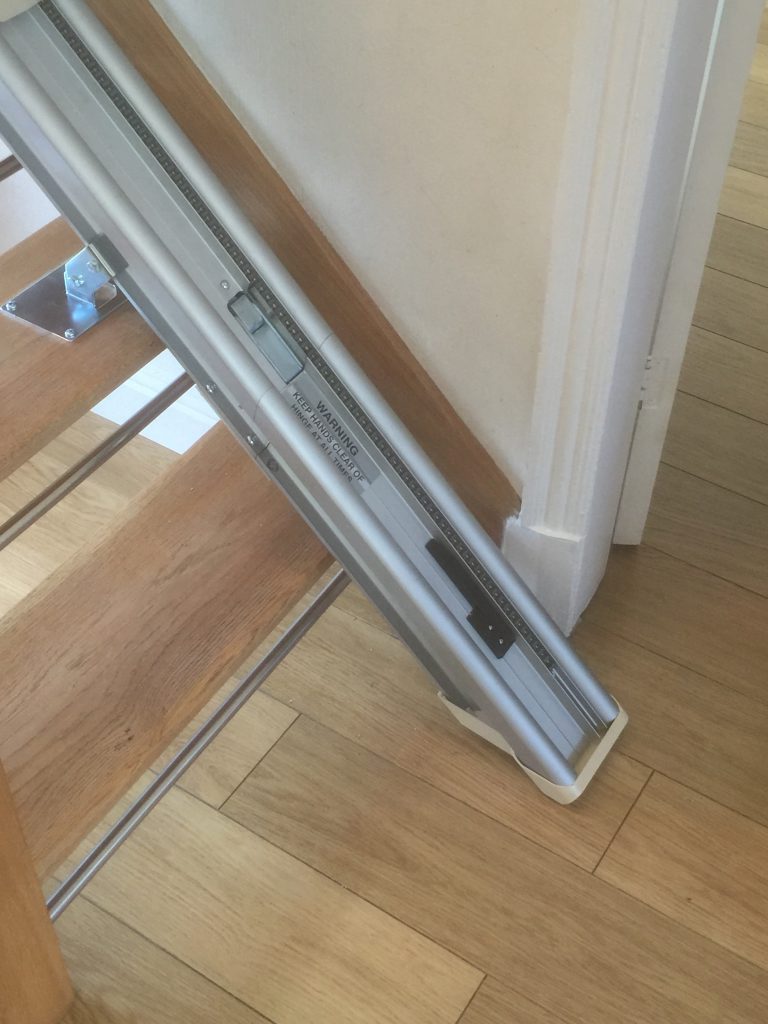 Acorn Slimline Stairlift Hinged Track Lowered