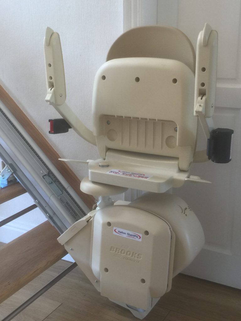 Folded Straight Stairlift after Halton Stairlifts Installation